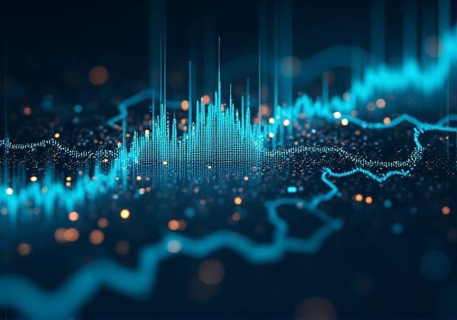 Abstract financial data visualization and algorithmic patterns
