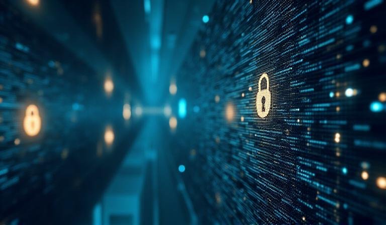 Illustration of digital data security and financial protection